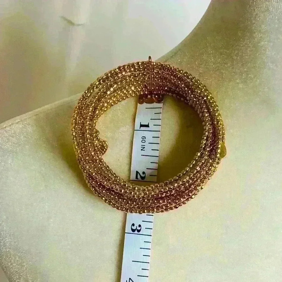 Stella & Dot Gold-Tone Multi Strand Wire Beaded Wrap Bracelet - Picture 3 of 3